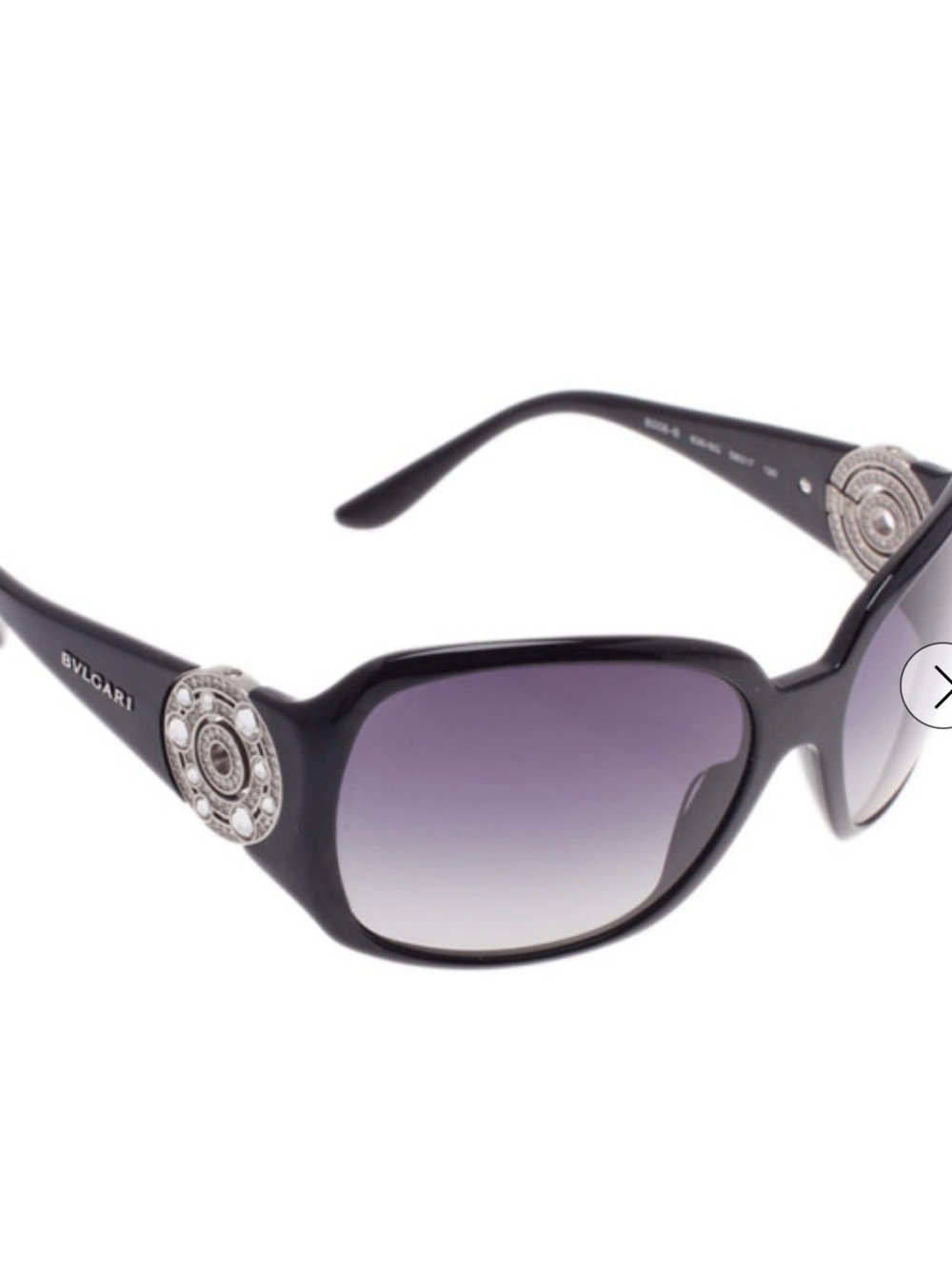 Bulgari Black Sunglasses Crystal and Silver Medallions